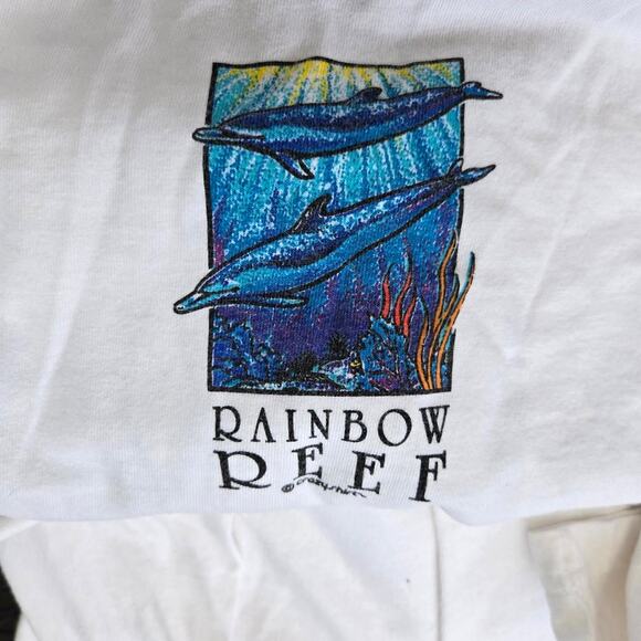 Vtg 90s CRAZY SHIRTS Rainbow Reef Underwater Scene Hawaii Tee Shirt XL USA Made - Picture 5 of 7